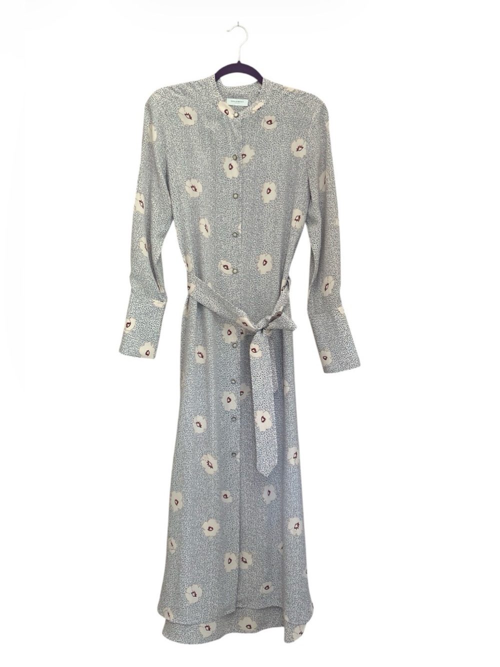 Equipment Floral Printed Silk Maxi Shirt Dress Size M